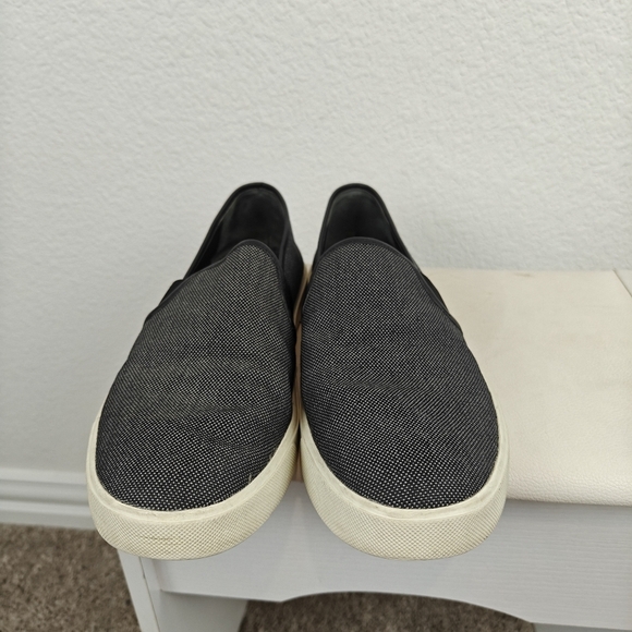 Vince Preston Black Textured Leather Trim Slip On Sneakers Women's Size 8 - Picture 7 of 12